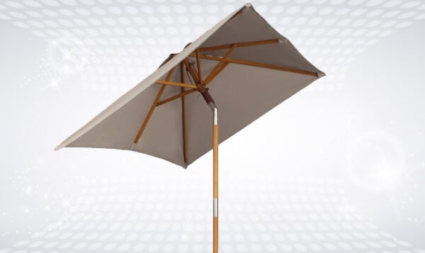 Parasol en bois inclinable