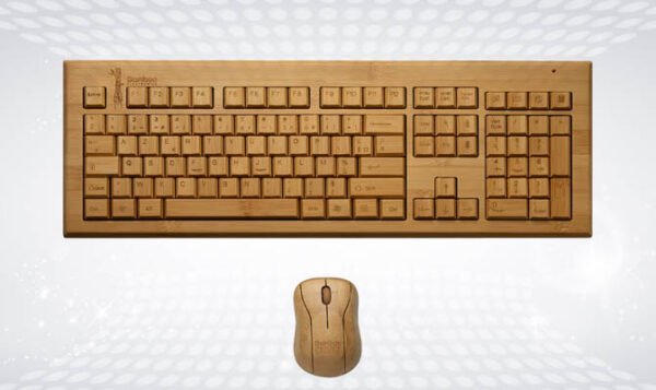 Clavier et souris en bois sans fil