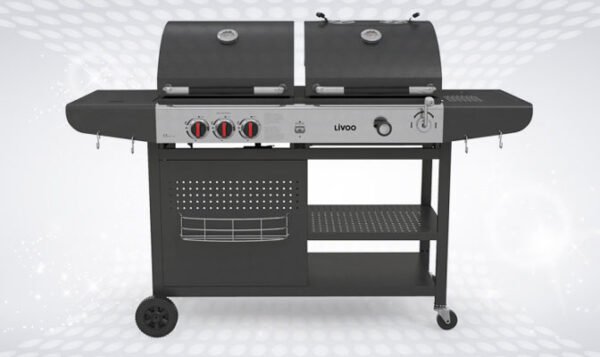 Barbecue combiné gaz et charbon